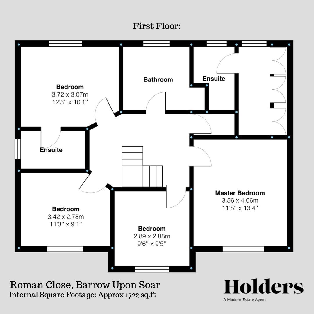 First Floor Floorplan for Roman Close, Barrow Upon Soar, Loughborough