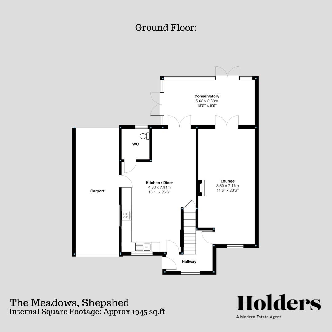 Ground Floor Floorplan for The Meadows, Shepshed