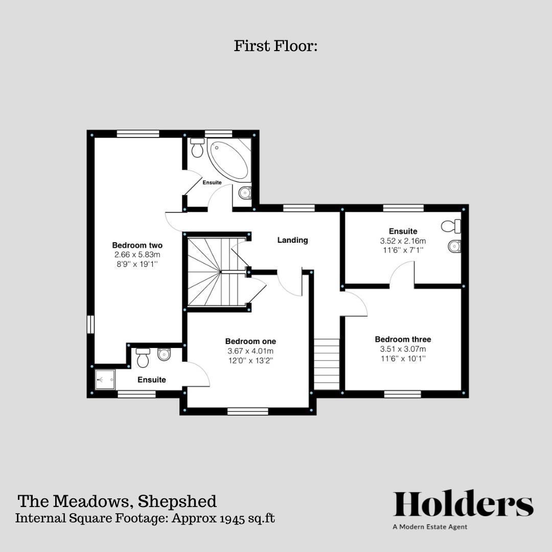 First Floor Floorplan for The Meadows, Shepshed