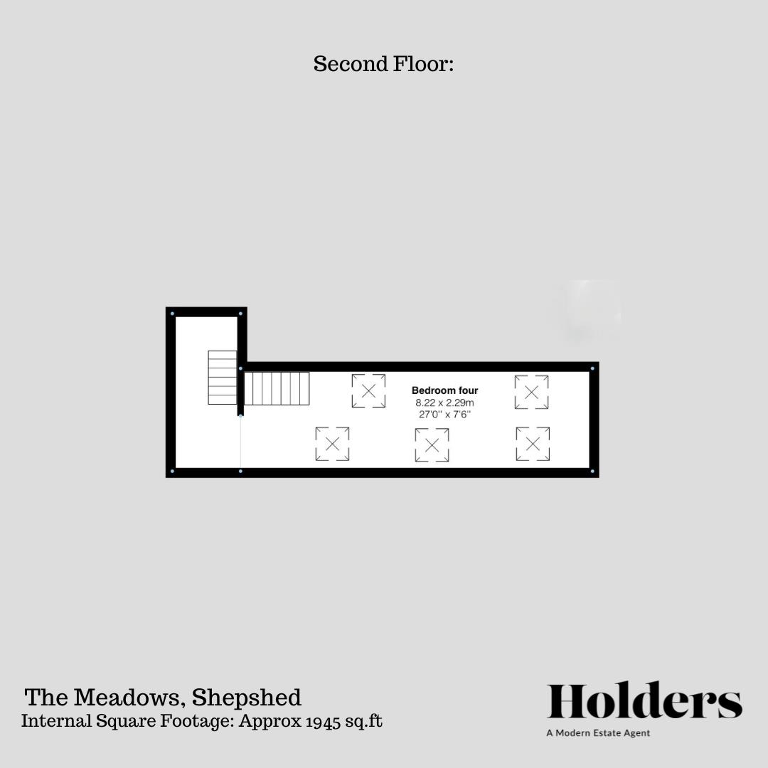 Second Floor Floorplan for The Meadows, Shepshed