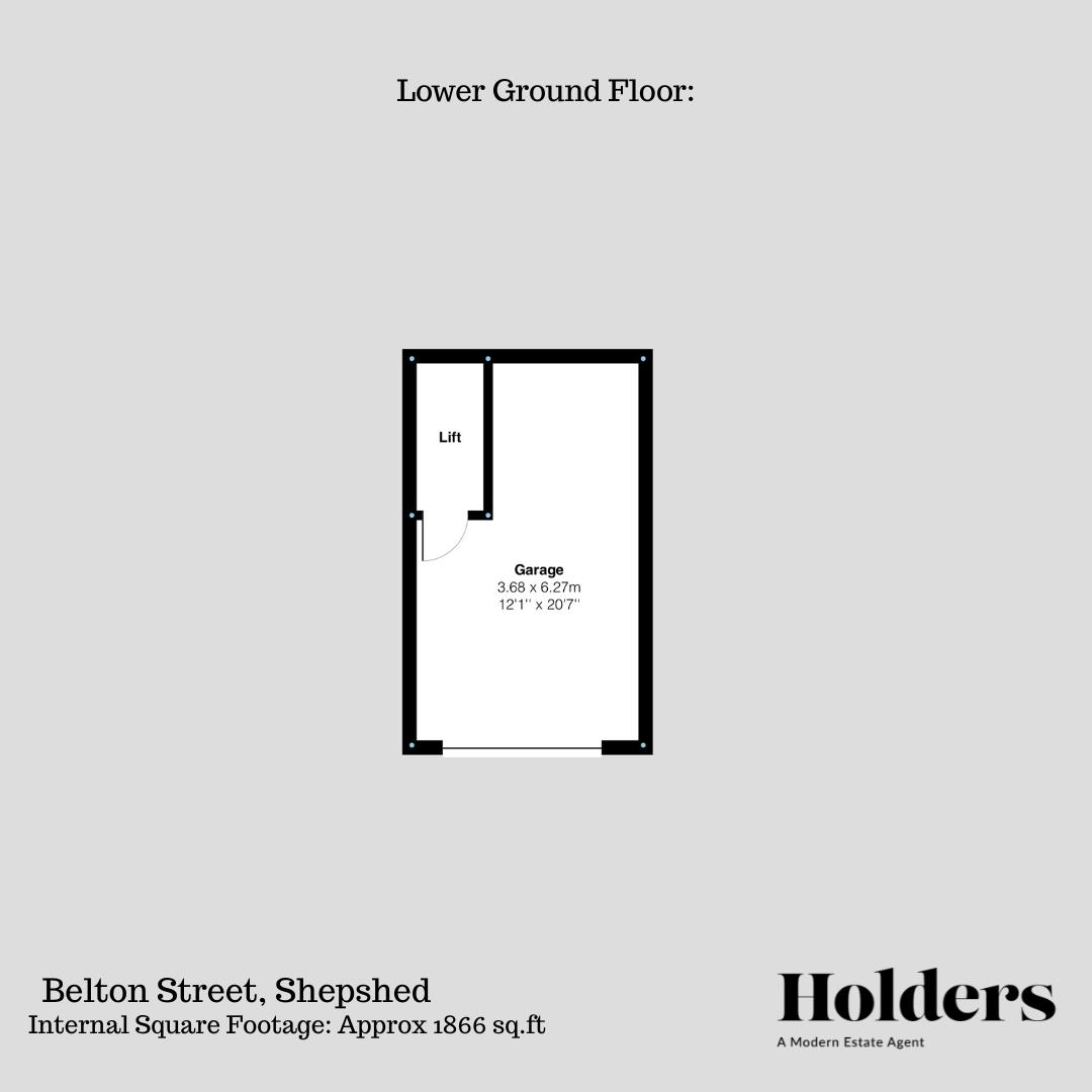 Lower Ground Floor Floorplan for Belton Street, Shepshed, Loughborough