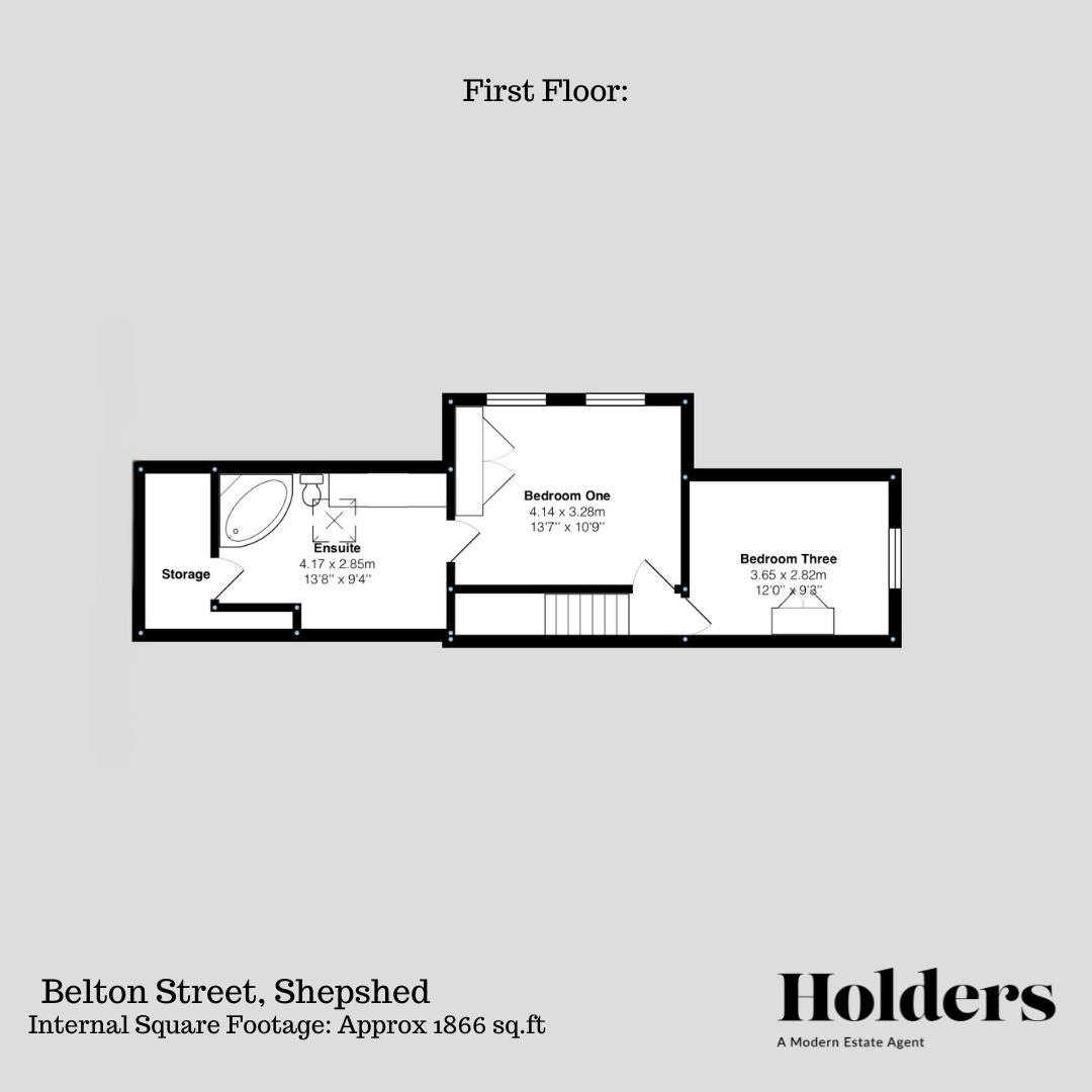First Floor Floorplan for Belton Street, Shepshed, Loughborough