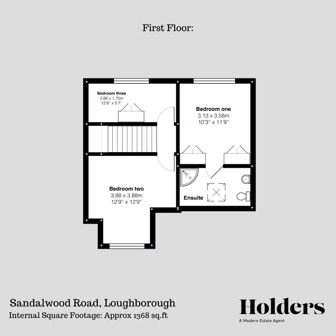 First Floor Floorplan for Sandalwood Road, Loughborough