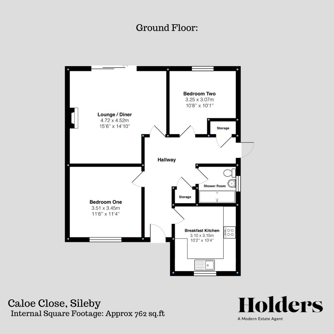 Floor Plan Floorplan for Caloe Close, Sileby, Loughborough
