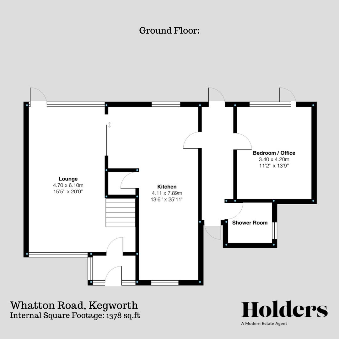 Ground Floor Floorplan for Whatton Road, Kegworth