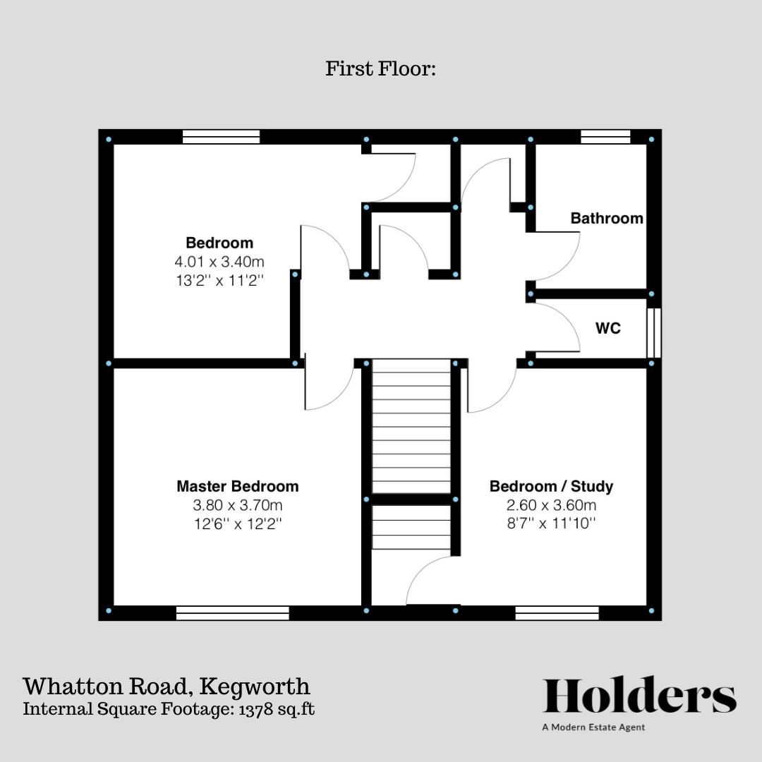 First Floor Floorplan for Whatton Road, Kegworth