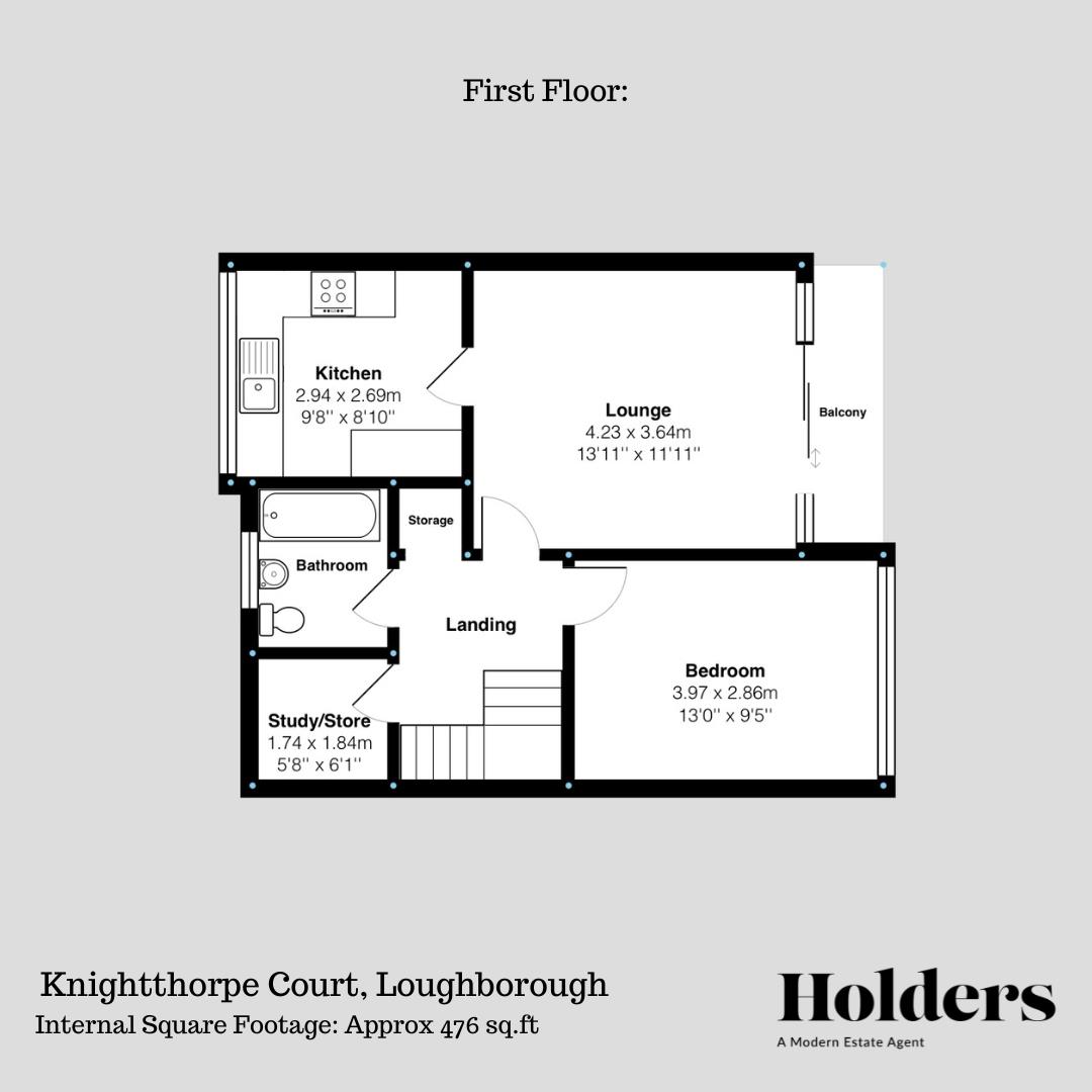 First Floor Floorplan for Burns Road, Loughborough
