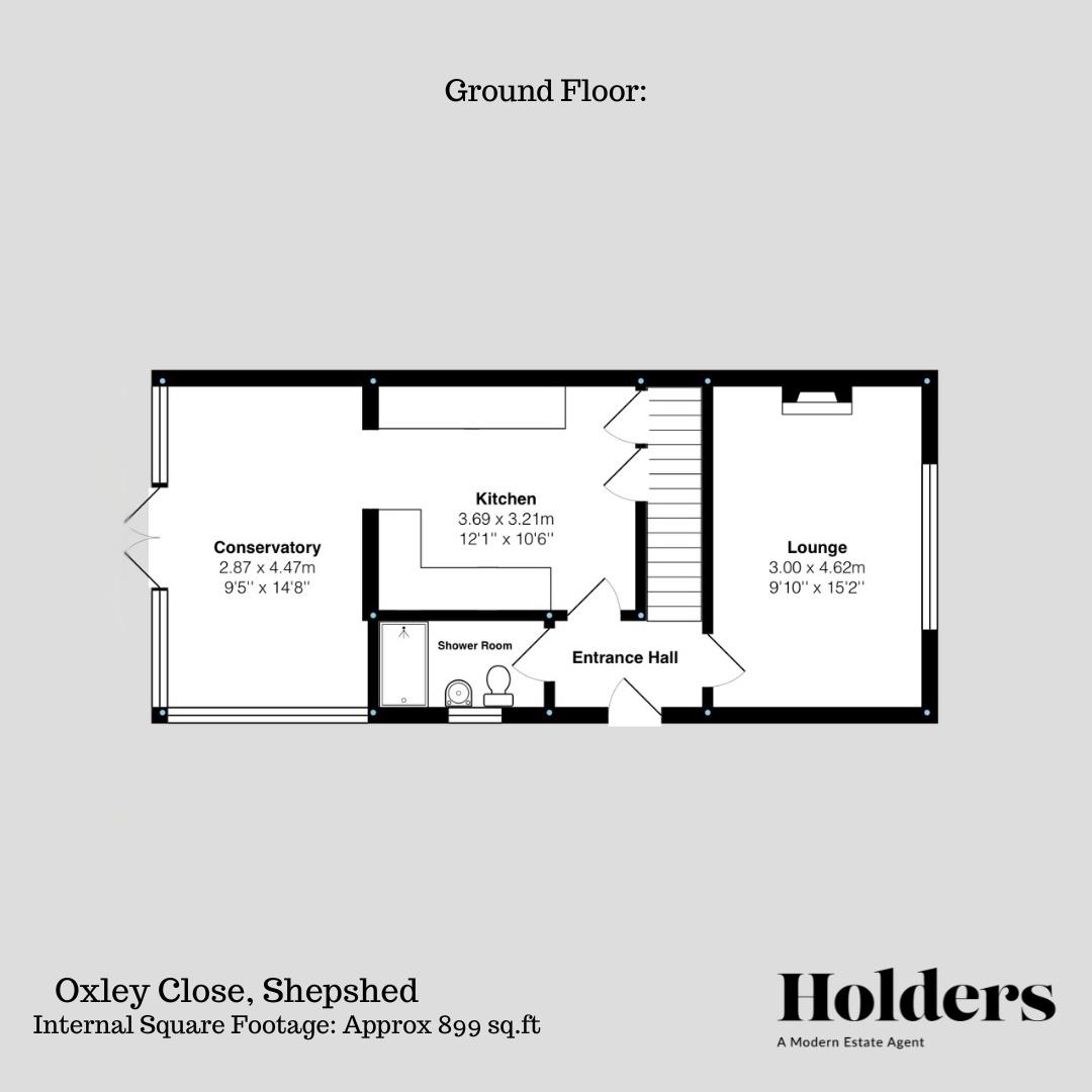 Ground Floor Floorplan for Oxley Close, Shepshed, Loughborough
