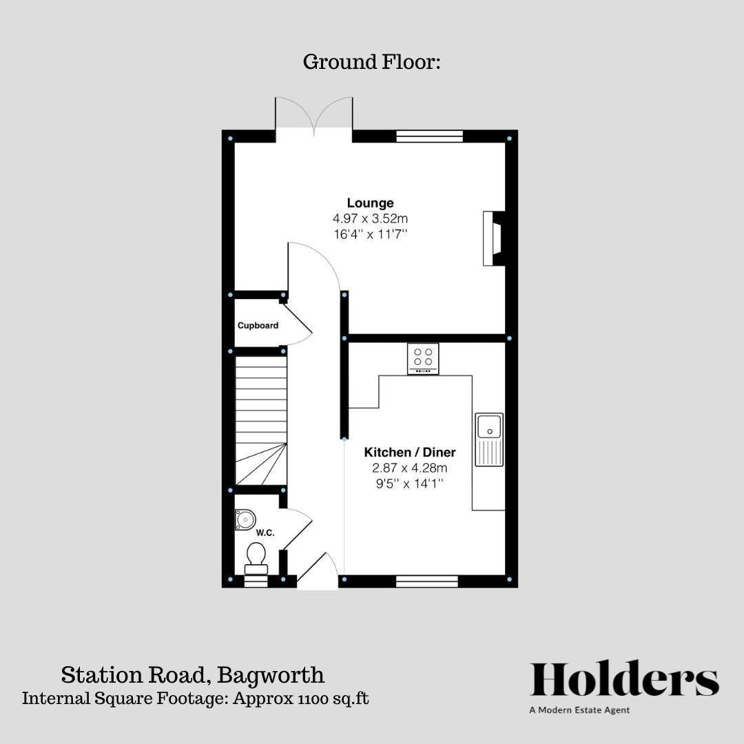 Ground Floor Floorplan for Station Road, Bagworth, Coalville