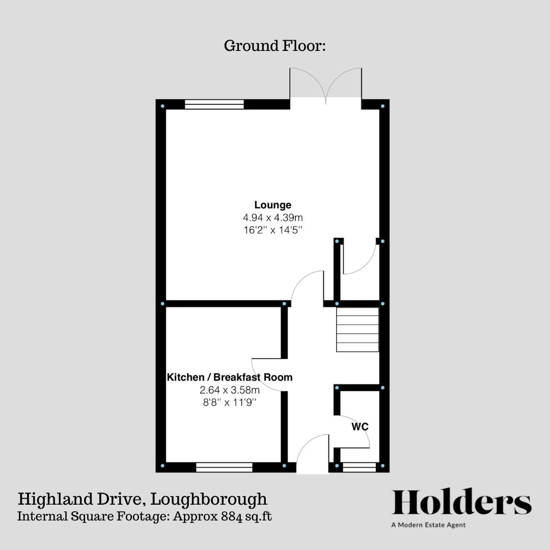 Ground Floor Floorplan for Highland Drive, Loughborough