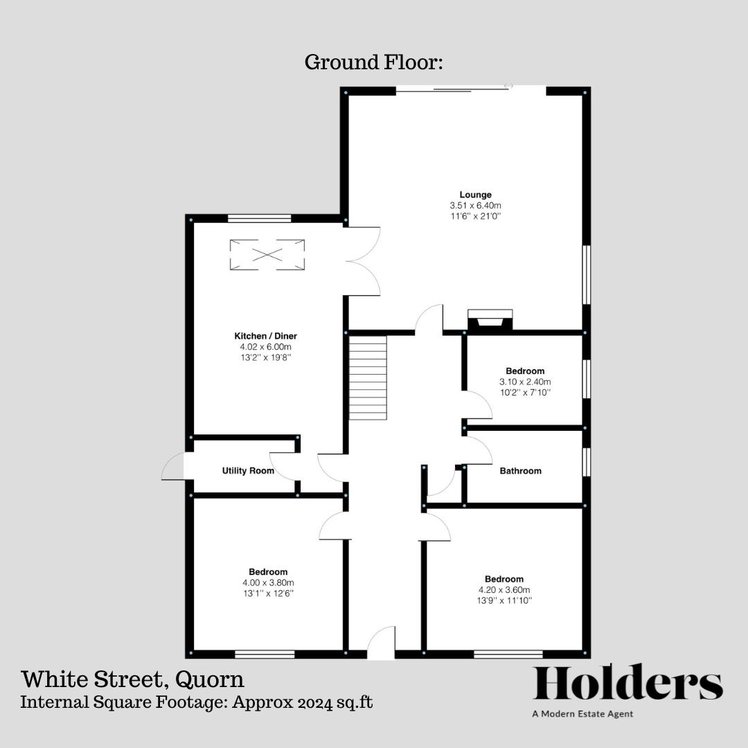 Ground Floor Floorplan for White Street, Quorn, Loughborough