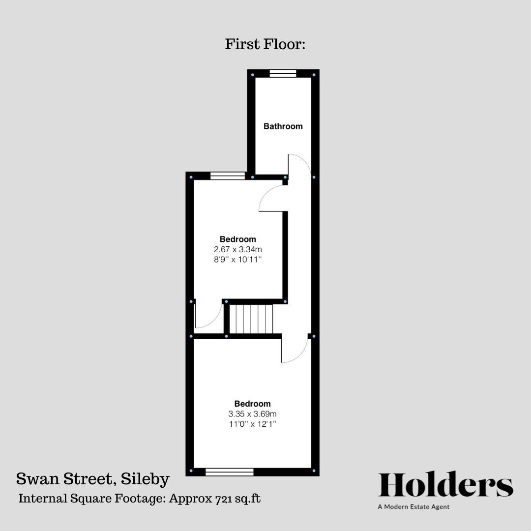 First Floor Floorplan for Swan Street, Sileby, Loughborough