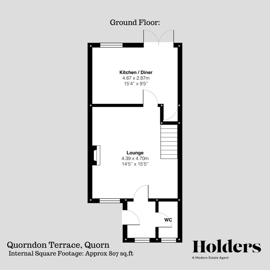 Ground Floor Floorplan for Quorndon Terrace, Quorn, Loughborough