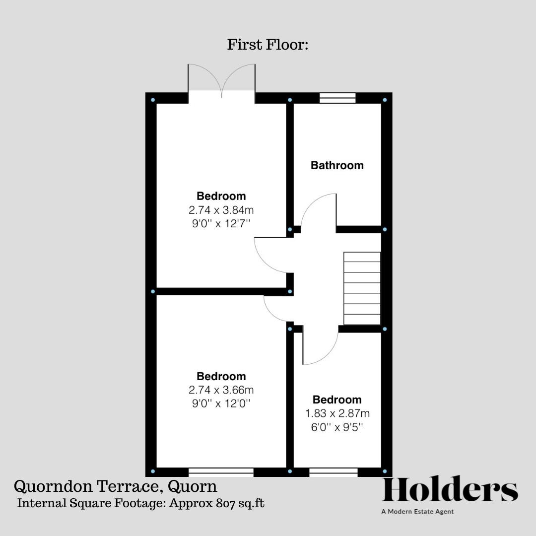 First Floor Floorplan for Quorndon Terrace, Quorn, Loughborough