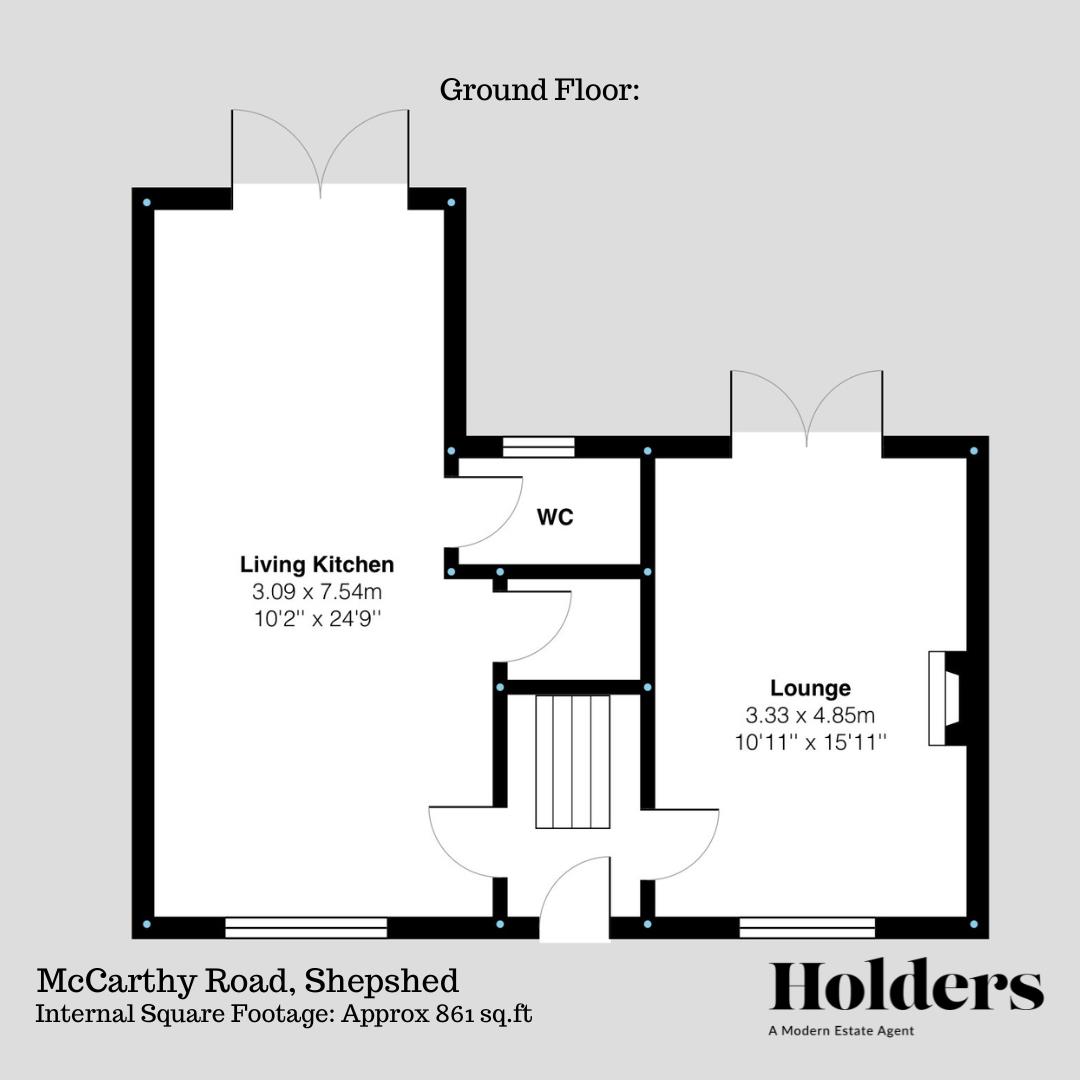 Ground Floor Floorplan for Mccarthy Road, Shepshed, Loughborough