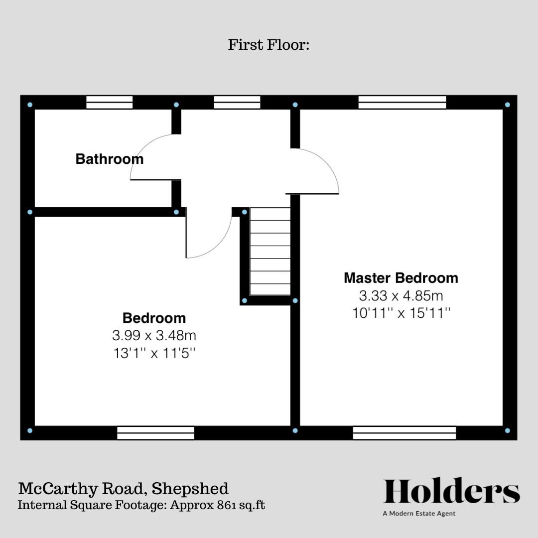 First Floor Floorplan for Mccarthy Road, Shepshed, Loughborough