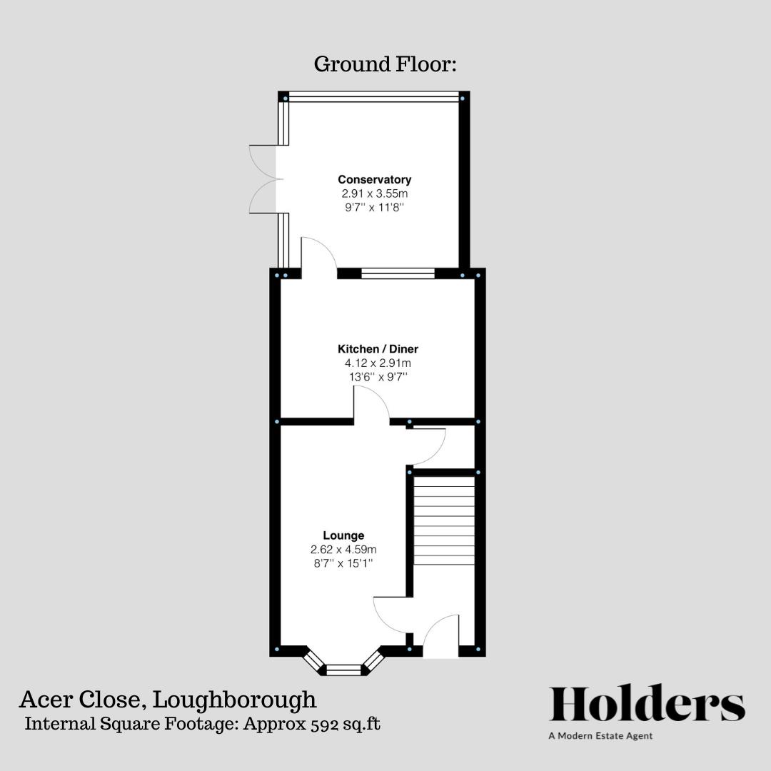 Ground Floor Floorplan for Acer Close, Loughborough
