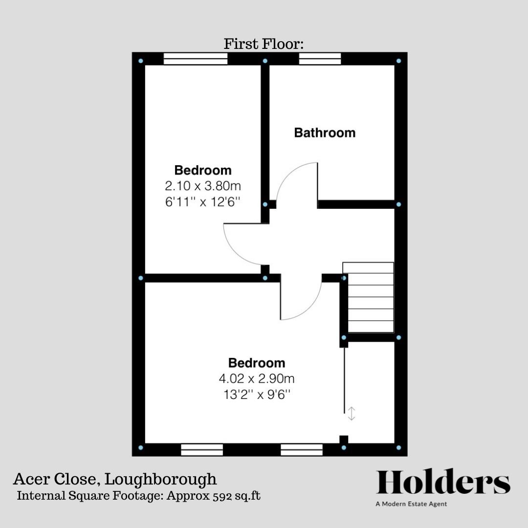 First Floor Floorplan for Acer Close, Loughborough
