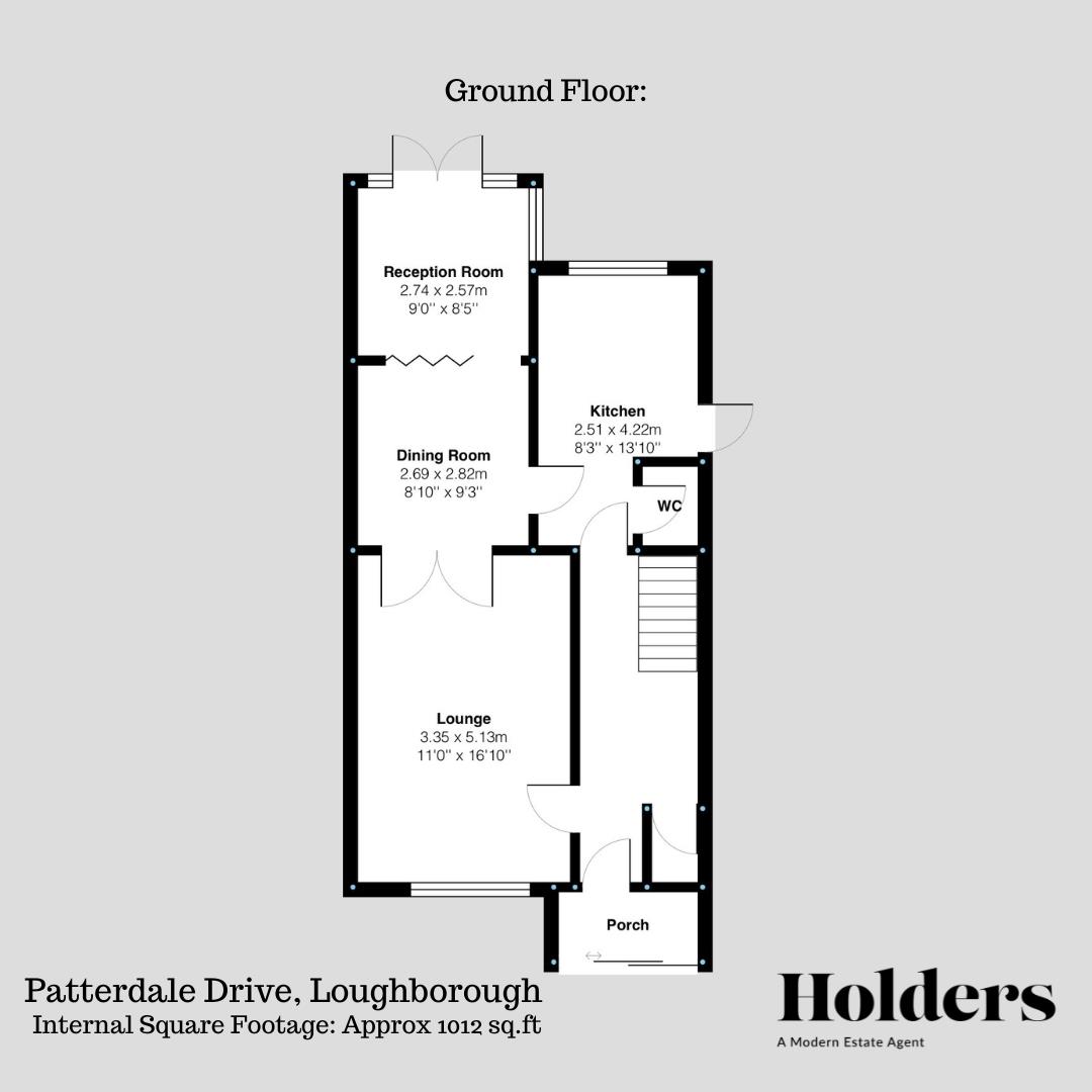 Ground Floor Floorplan for Patterdale Drive, Loughborough