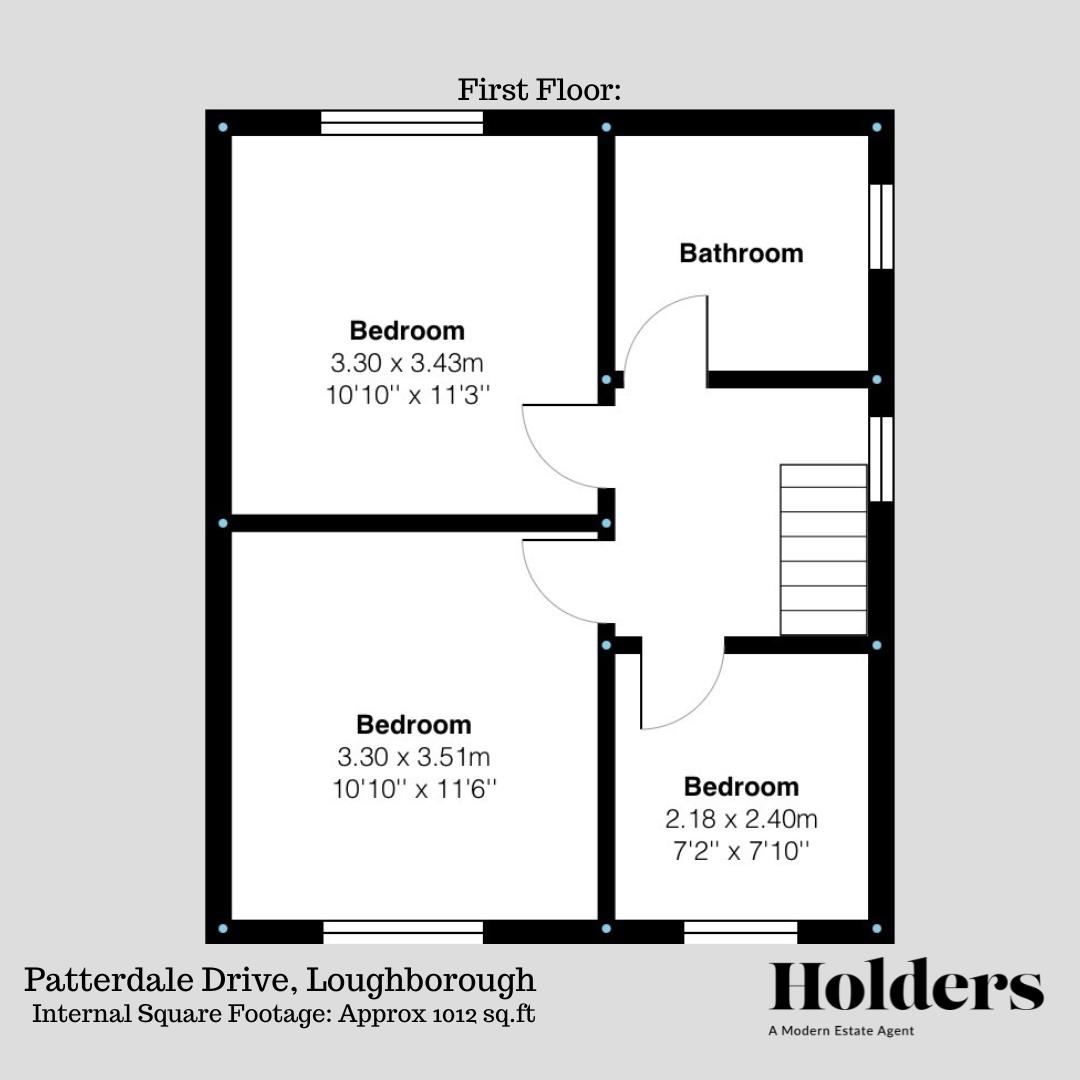 First Floor Floorplan for Patterdale Drive, Loughborough