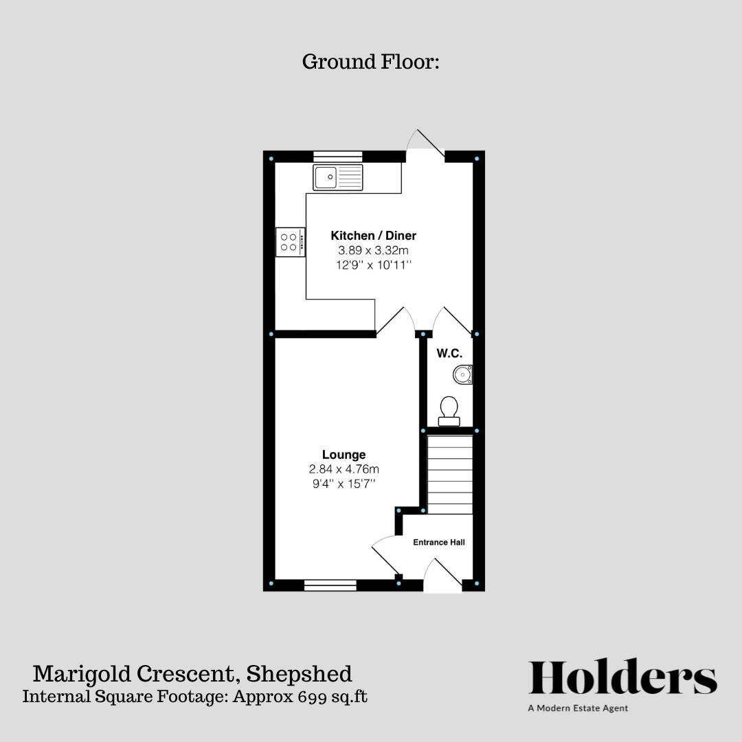 Ground Floor Floorplan for Marigold Crescent, Shepshed, Loughborough