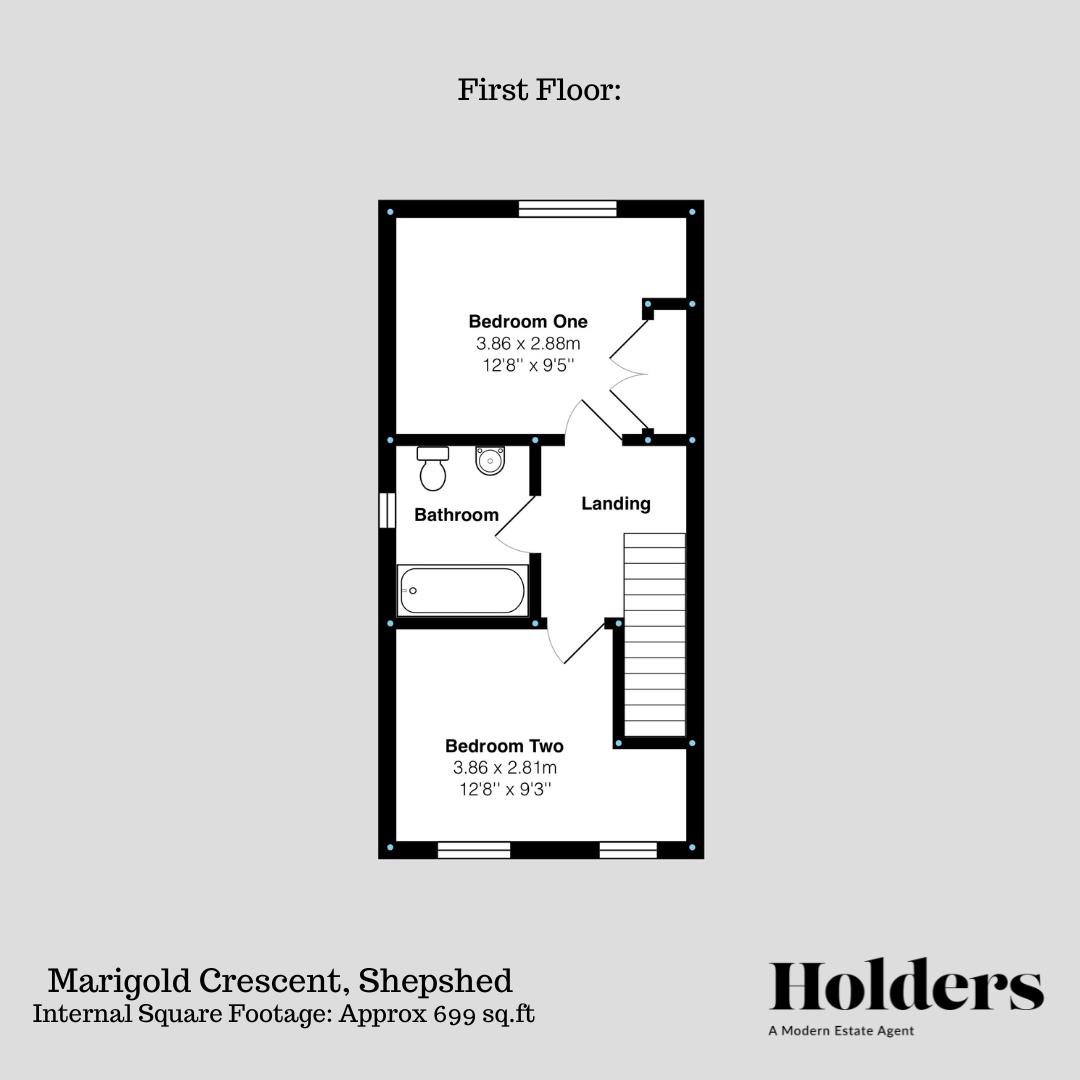 First Floor Floorplan for Marigold Crescent, Shepshed, Loughborough