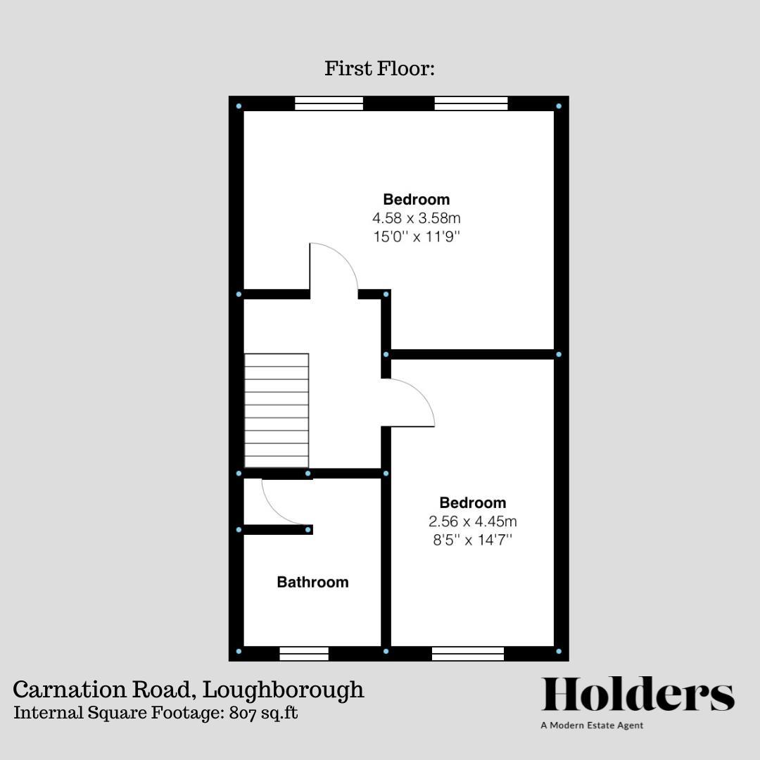 First Floor Floorplan for Carnation Road, Loughborough