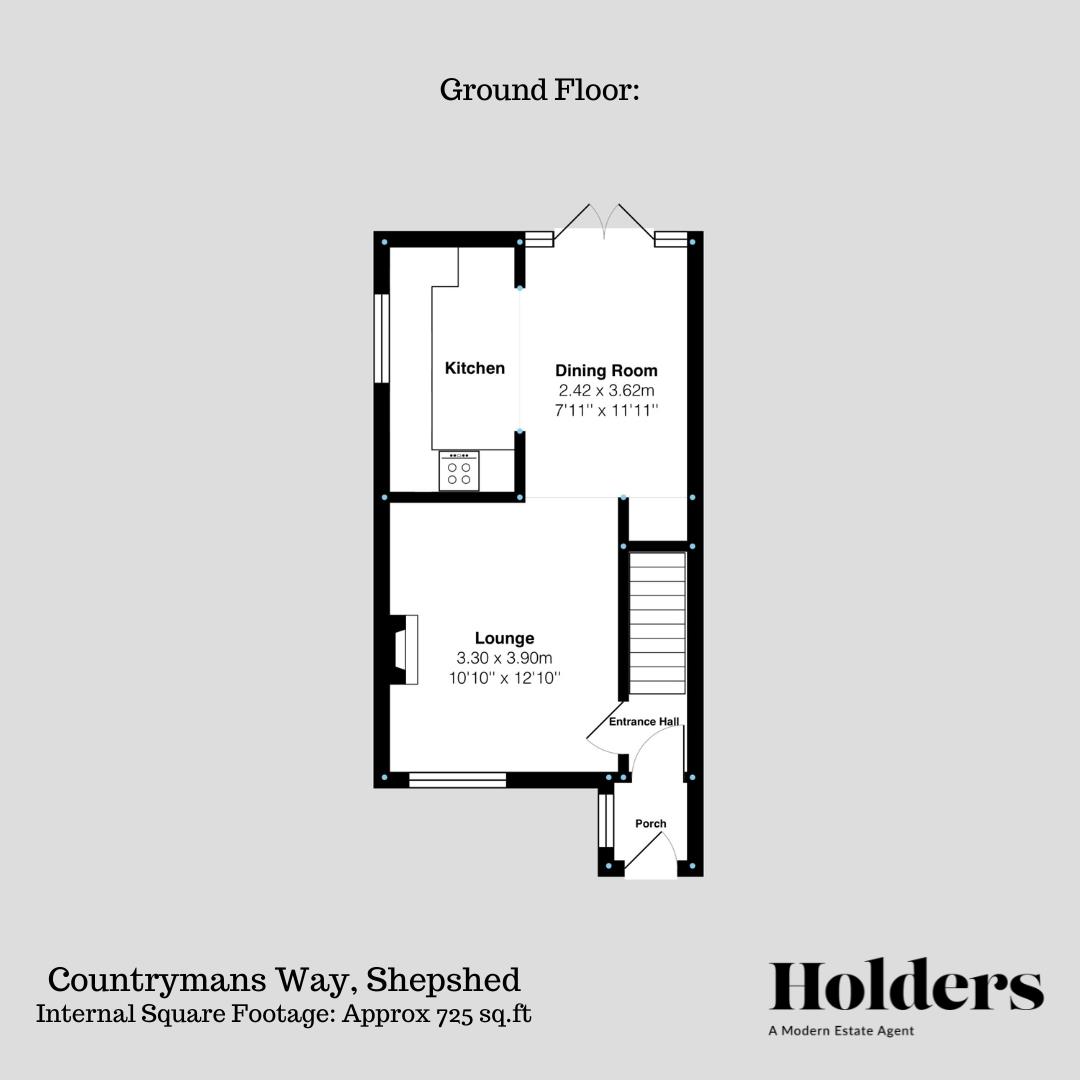 Ground Floor Floorplan for Countrymans Way, Shepshed, Loughborough
