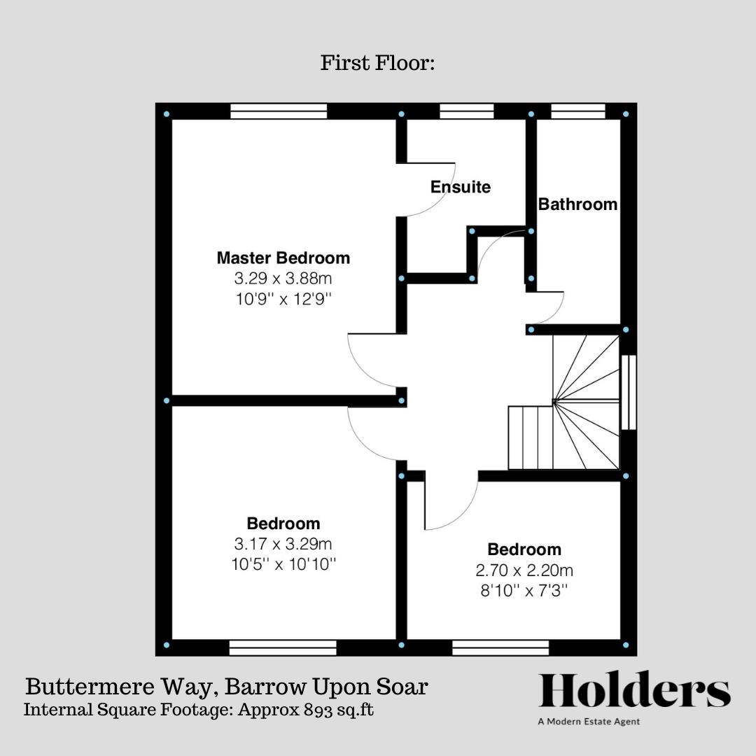 First Floor Floorplan for Buttermere Way, Barrow Upon Soar, Loughborough