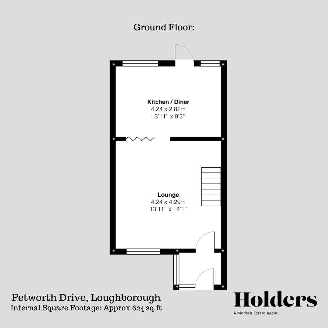 Ground Floor Floorplan for Petworth Drive, Loughborough