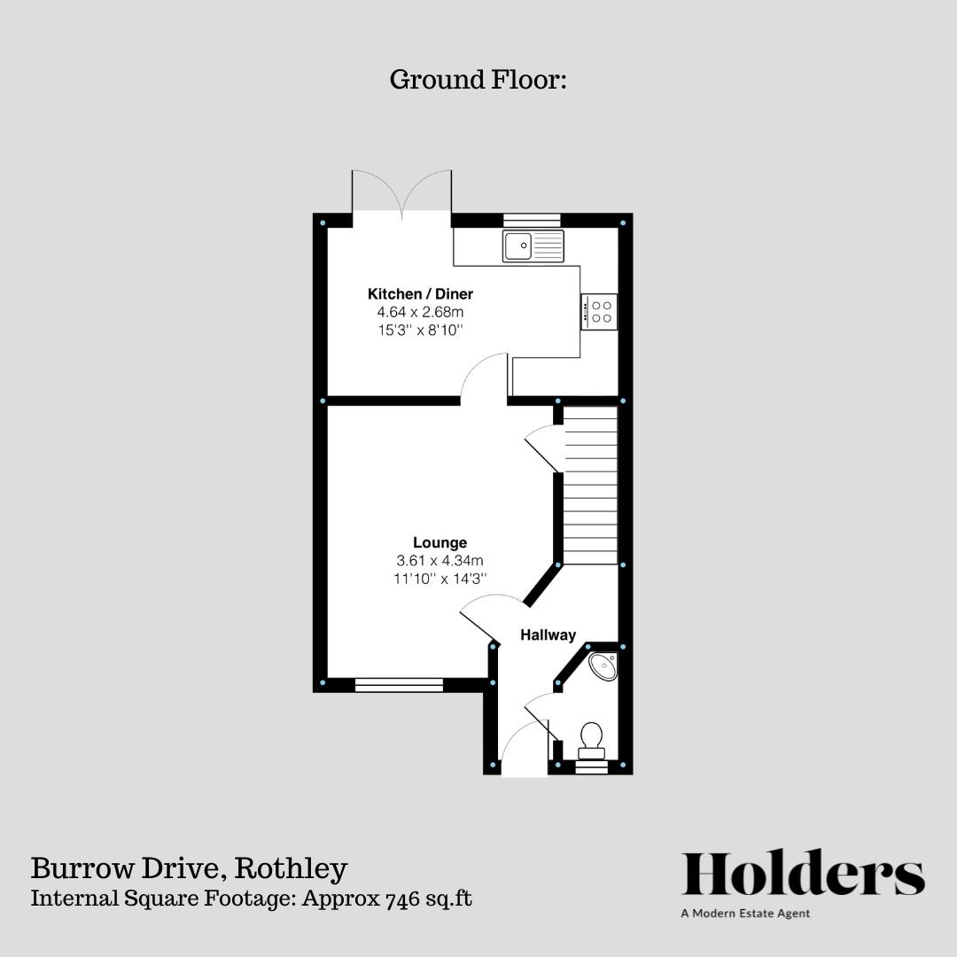 Ground Floor Floorplan for Burrow Drive, Rothley, Leicester
