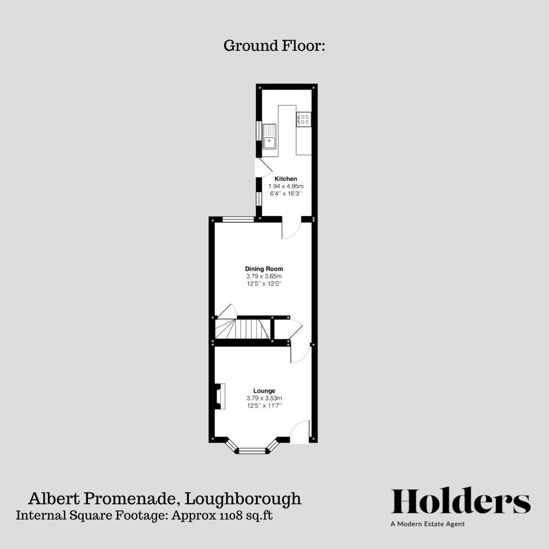 Ground Floor Floorplan for Albert Promenade, Loughborough