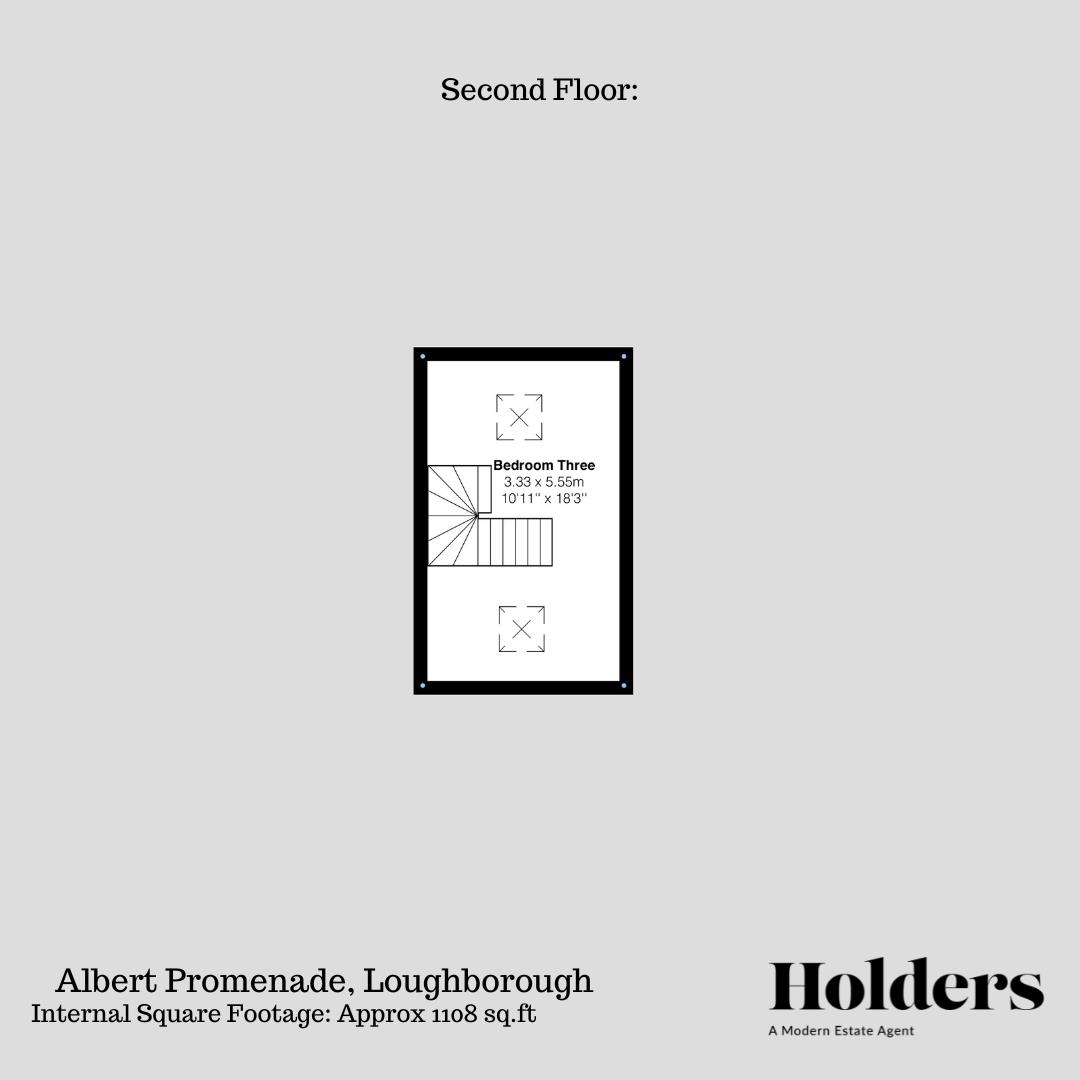 Second Floor Floorplan for Albert Promenade, Loughborough