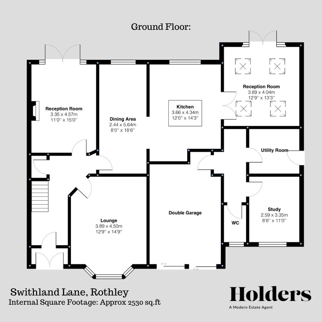Ground Floor Floorplan for Swithland Lane, Rothley, Leicester