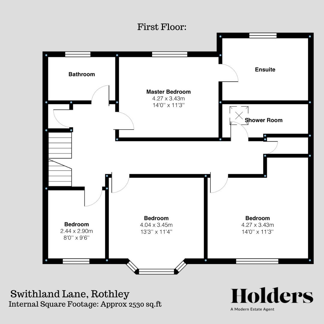 First Floor Floorplan for Swithland Lane, Rothley, Leicester