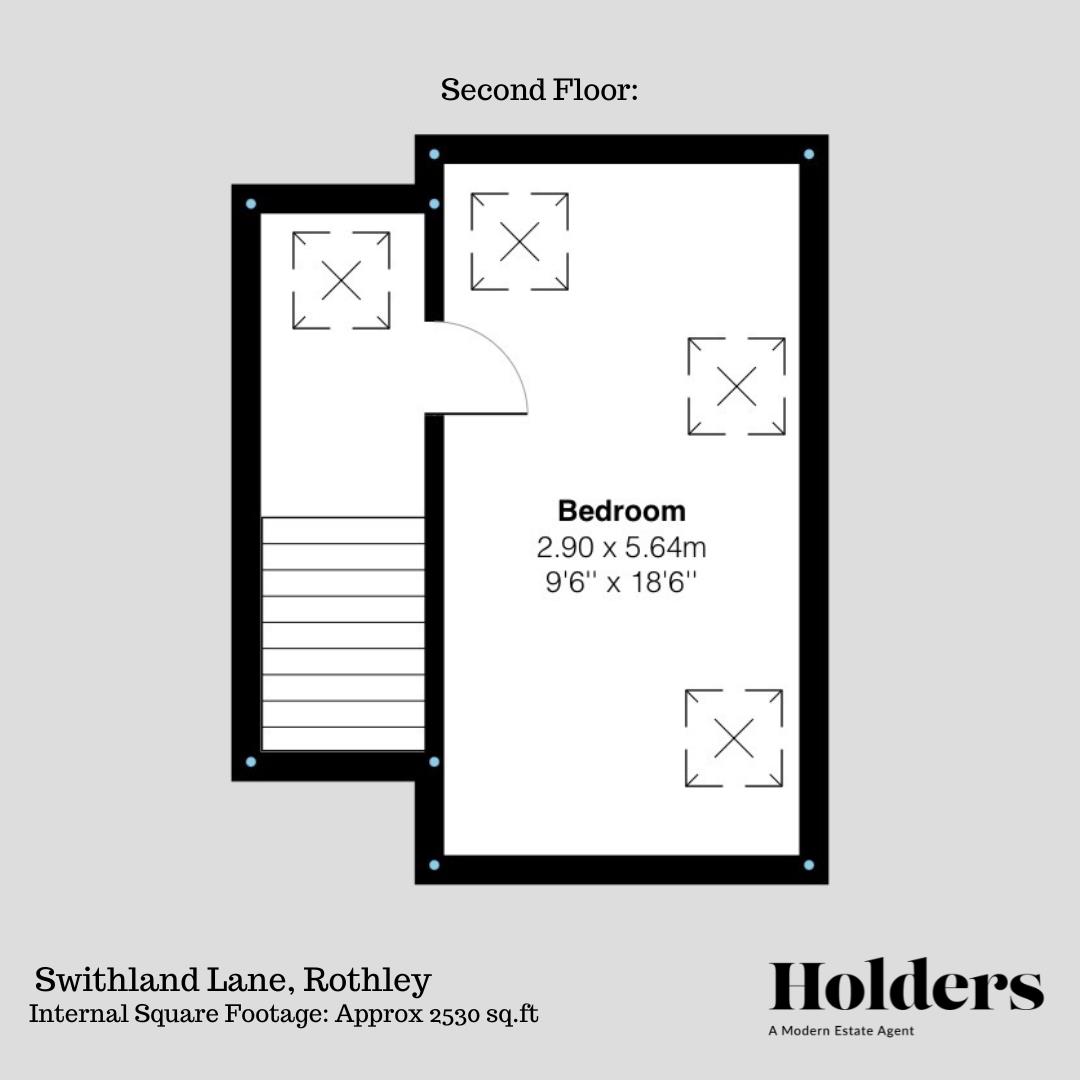Second Floor Floorplan for Swithland Lane, Rothley, Leicester
