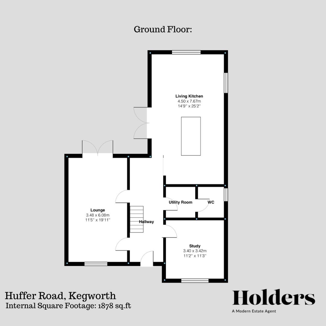 Ground Floor Floorplan for Huffer Road, Kegworth