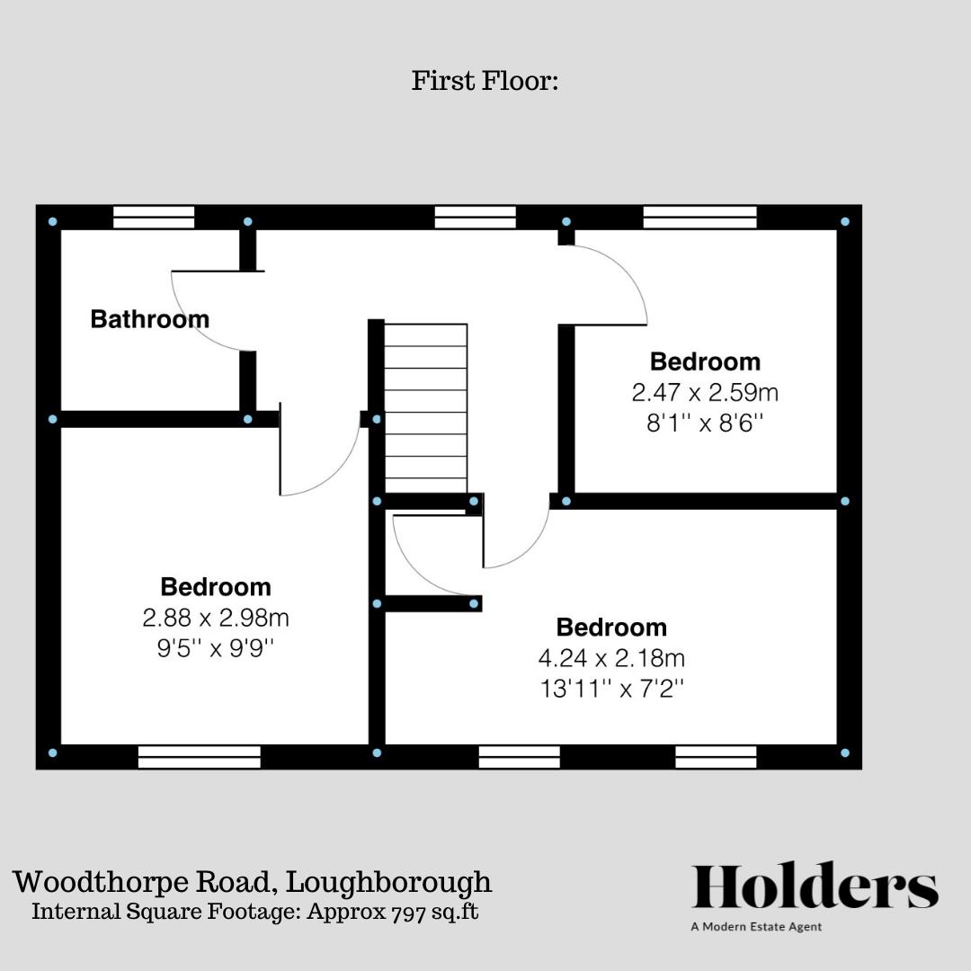 First Floor Floorplan for Woodthorpe Road, Loughborough