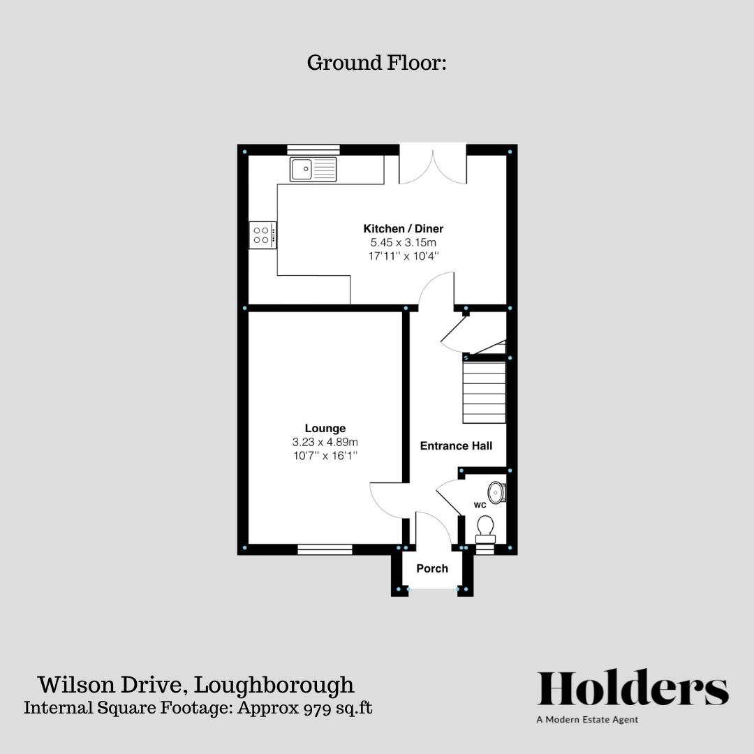 Ground Floor Floorplan for Wilson Drive, Loughborough
