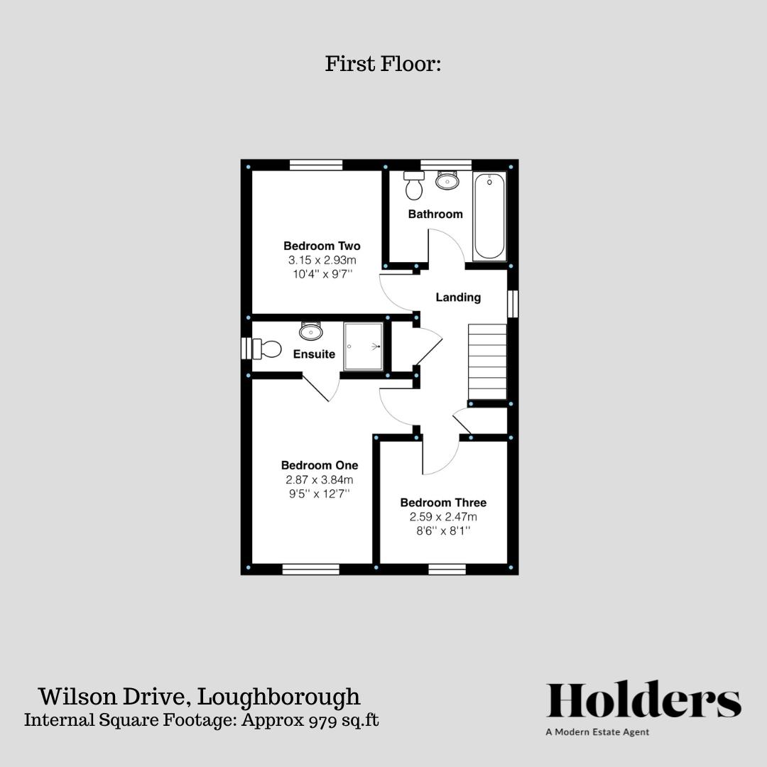 First Floor Floorplan for Wilson Drive, Loughborough