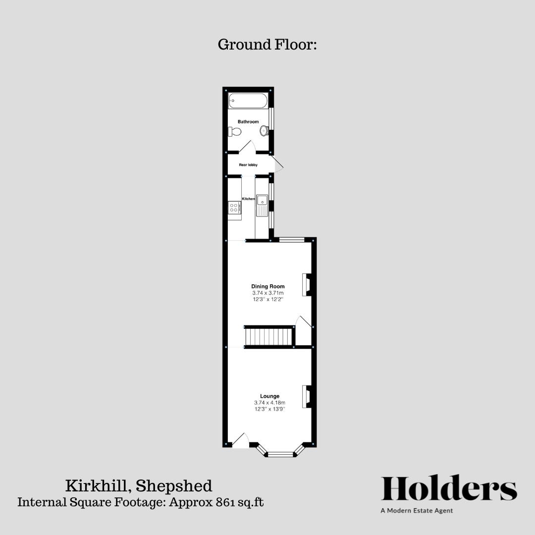 Ground Floor Floorplan for Kirkhill, Shepshed, Loughborough