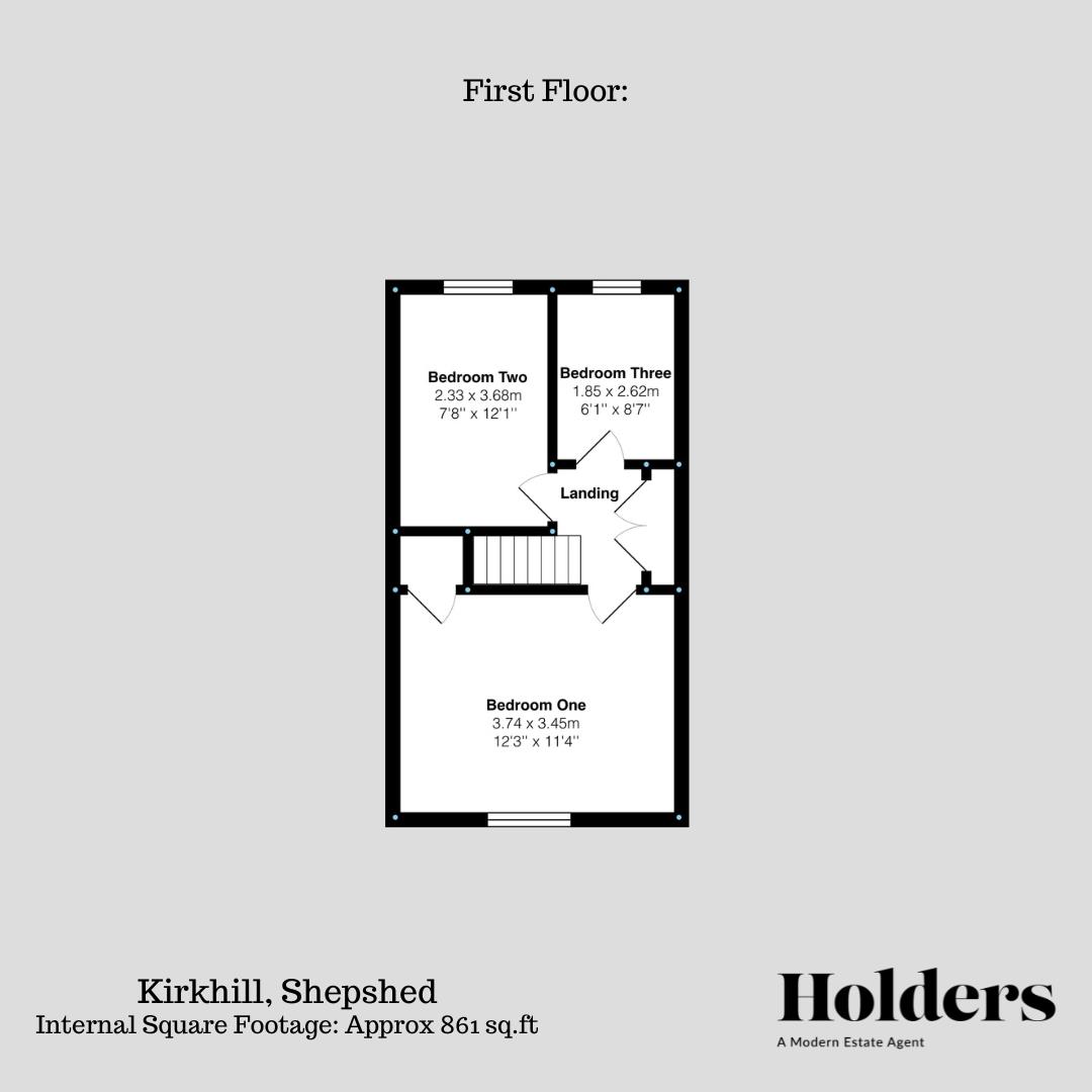 First Floor Floorplan for Kirkhill, Shepshed, Loughborough