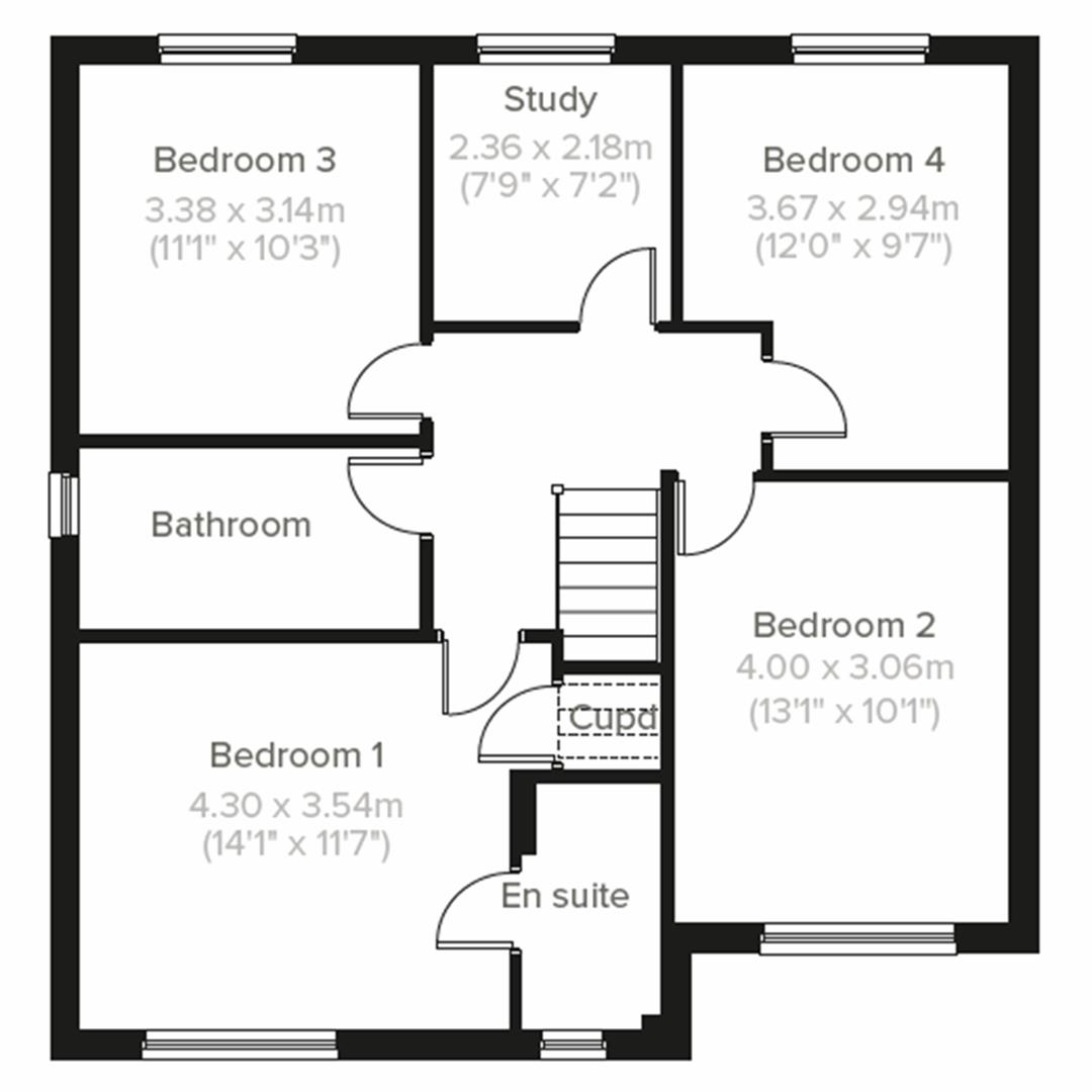 First Floor Floorplan for William Railton Road, Hathern, Loughborough