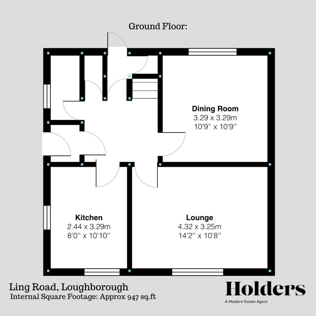 Ground Floor Floorplan for Ling Road, Loughborough