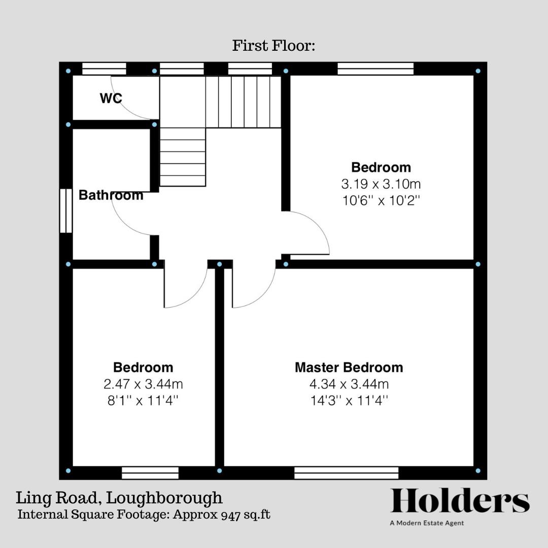 First Floor Floorplan for Ling Road, Loughborough