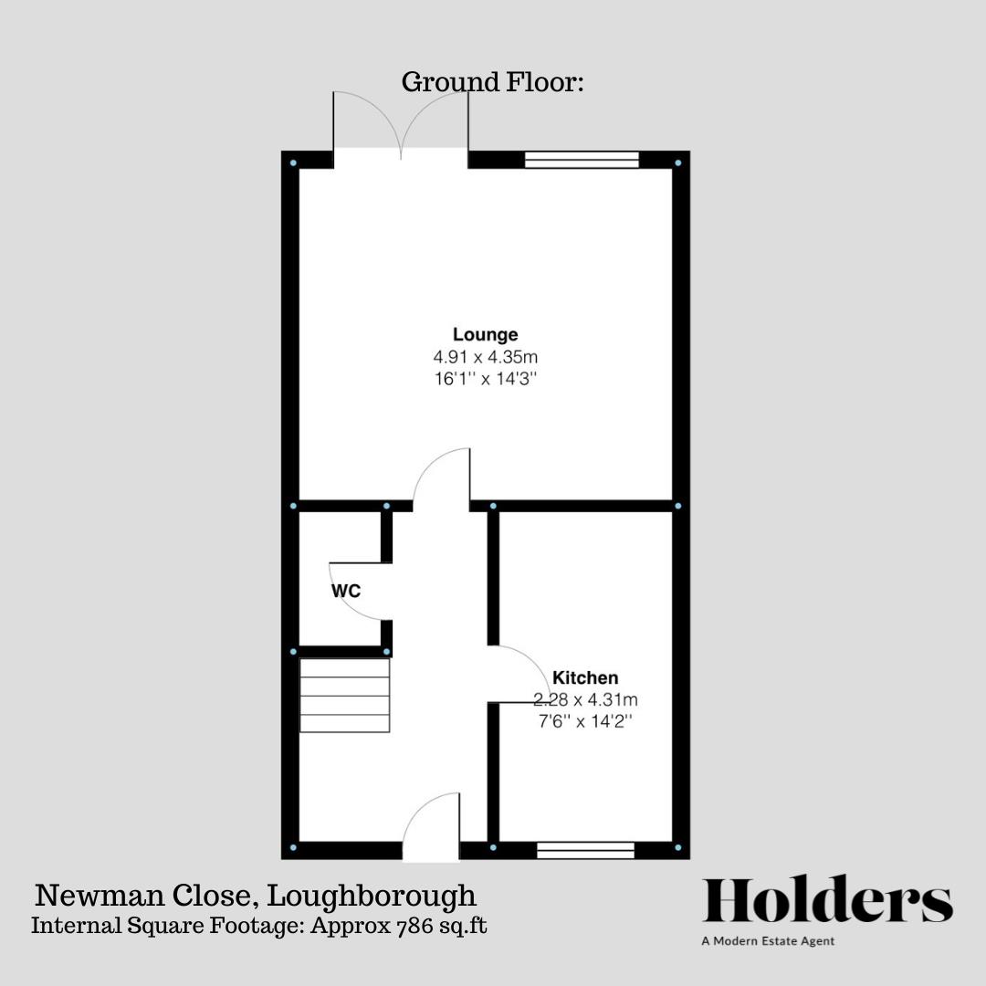 Ground Floor Floorplan for Newman Close, Loughborough