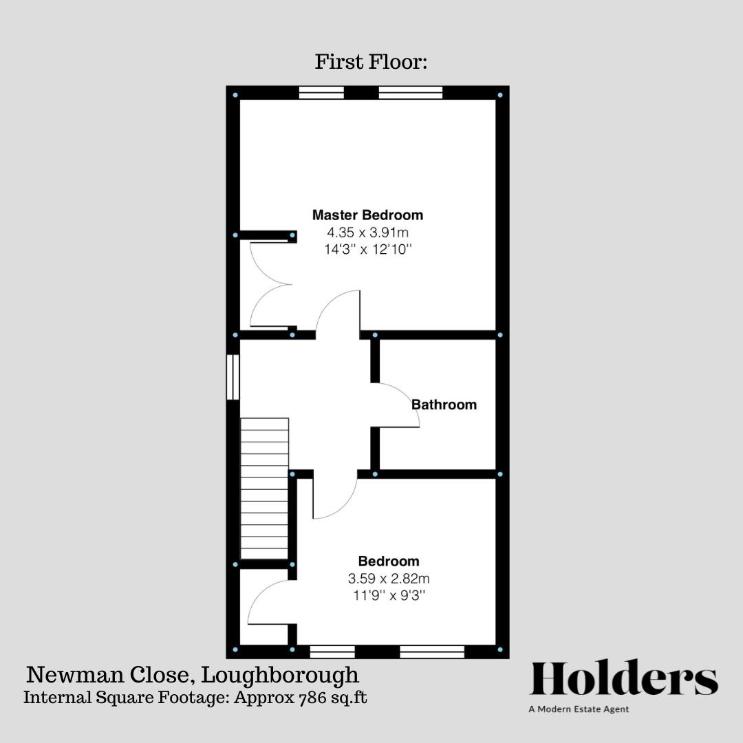 First Floor Floorplan for Newman Close, Loughborough