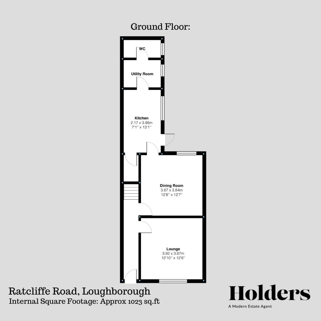 Ground Floor Floorplan for Ratcliffe Road, Loughborough