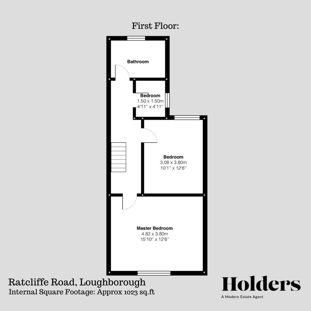 First Floor Floorplan for Ratcliffe Road, Loughborough