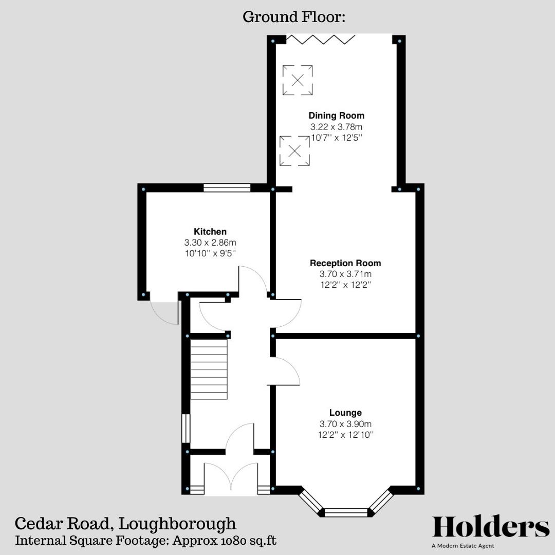 Ground Floor Floorplan for Cedar Road, Loughborough